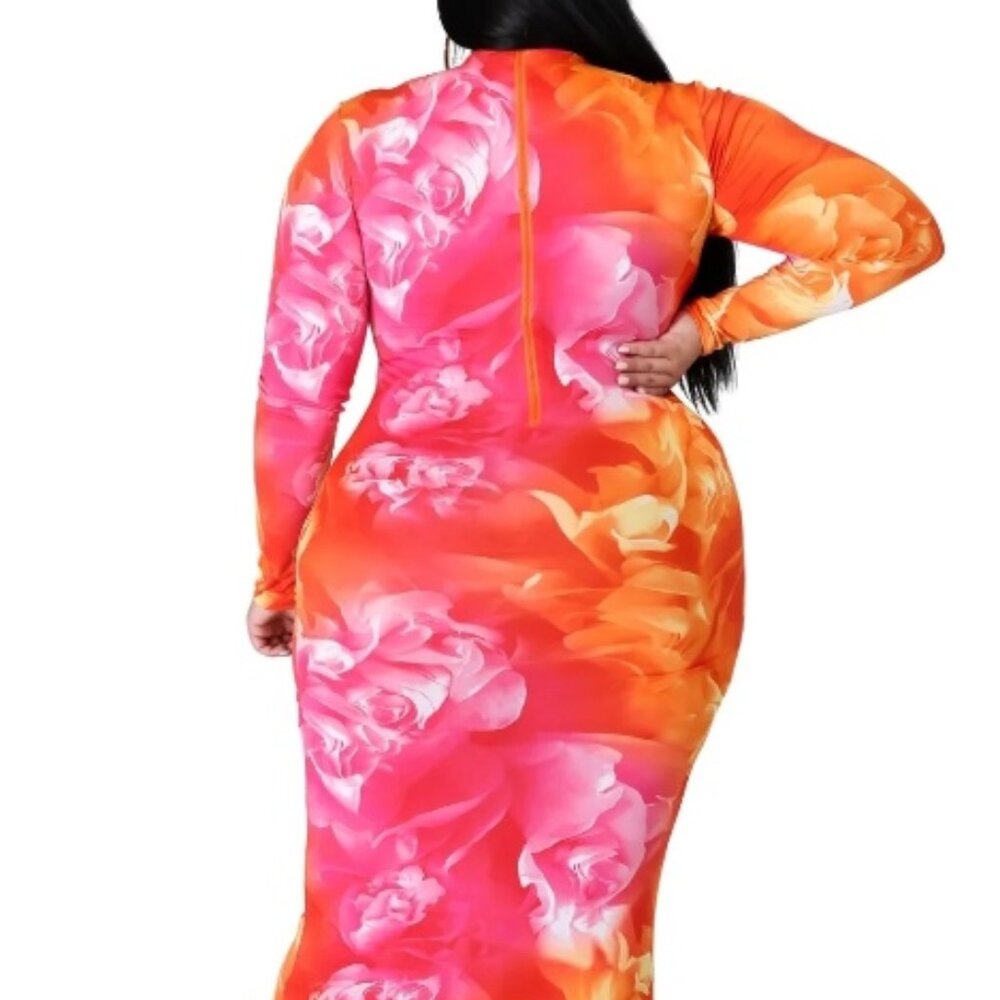 SUNSET ISLAND MIDI DRESS 3X - Picture 2 of 8